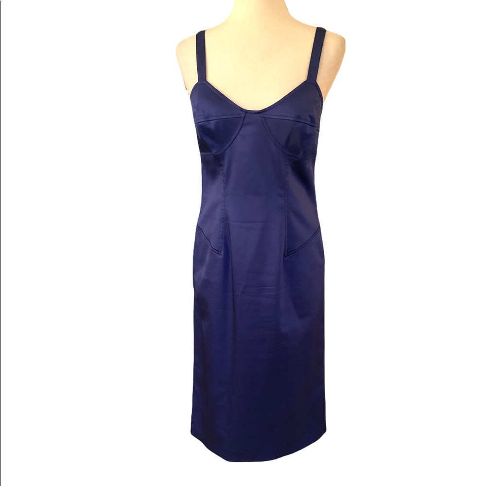 Sutton Studio Satin Sheath Midi Slip Dress - Size 6